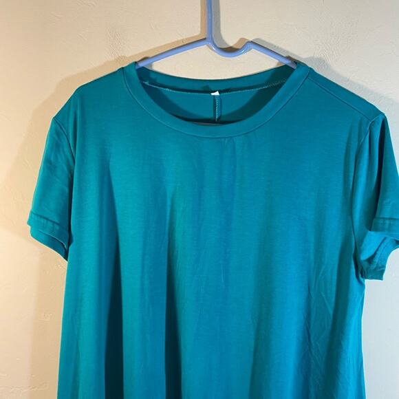 Green Summer Top Short Sleeve Size XXL - Picture 4 of 8